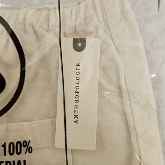 Anthropologie Linen Blend Micro Tap Shorts in Ivory NWT - Picture 15 of 16